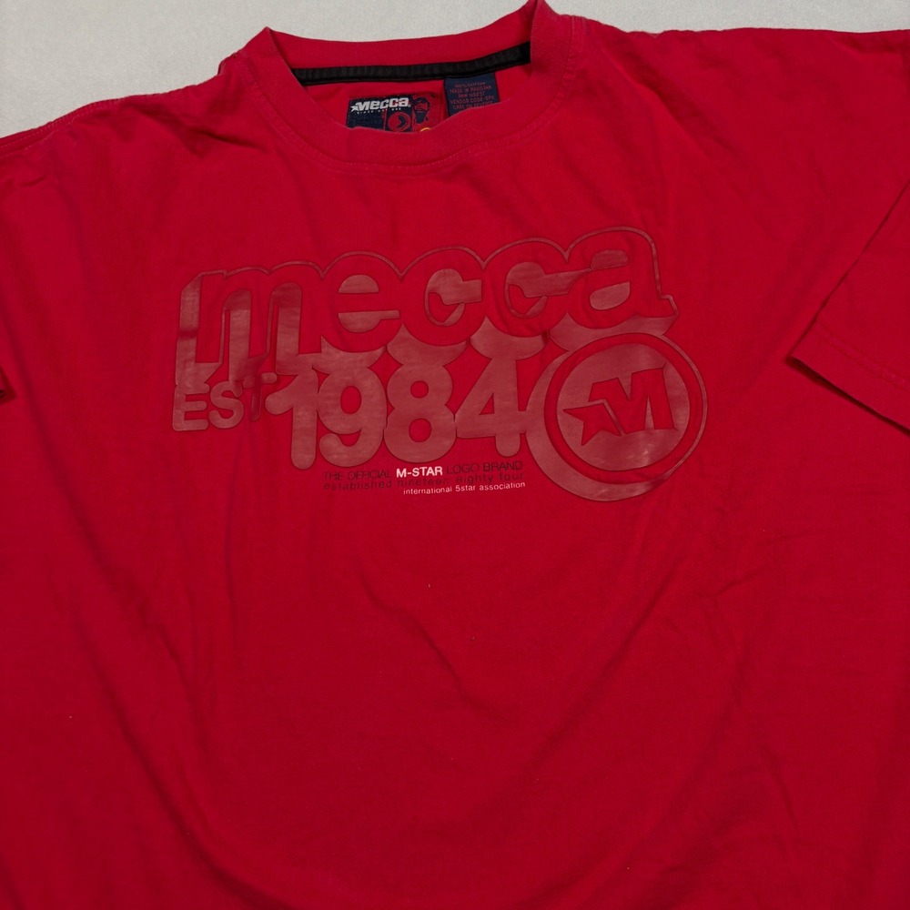 Mecca T-Shirt Mens XXXL Red Graphic Print Est 1984 M-Star Short Sleeve Tee